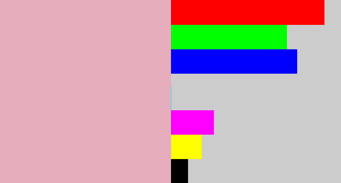 Hex color #e6adbc - soft pink