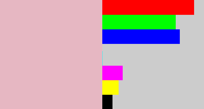 Hex color #e6b7c2 - soft pink