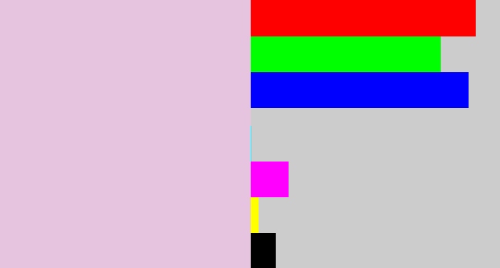 Hex color #e6c3df - pale pink