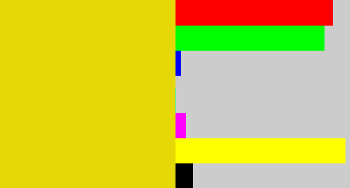 Hex color #e6d807 - piss yellow