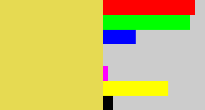 Hex color #e6da52 - dull yellow