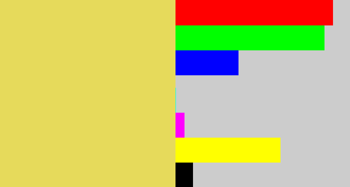 Hex color #e6da5b - dull yellow