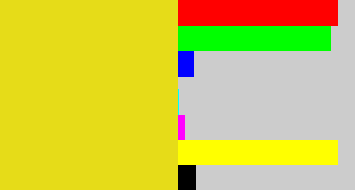 Hex color #e6dc18 - piss yellow