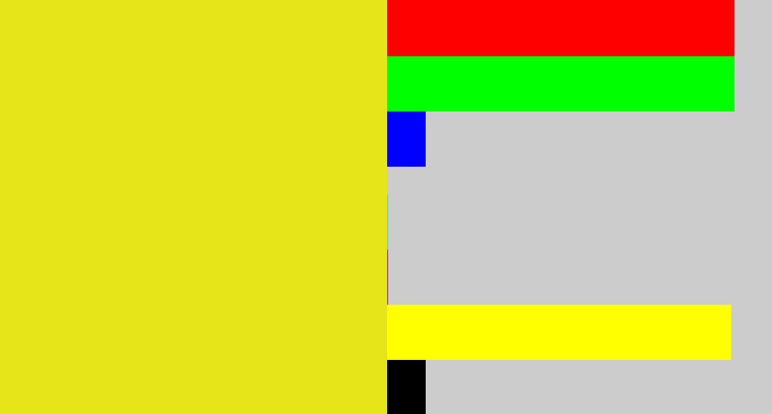 Hex color #e6e519 - piss yellow