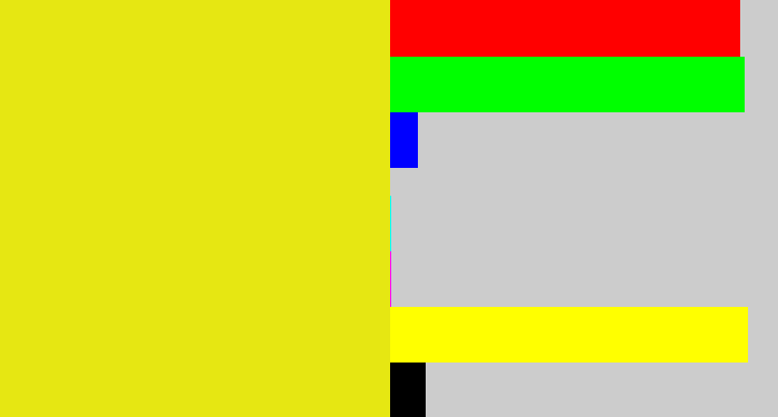 Hex color #e6e712 - piss yellow