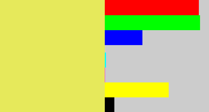 Hex color #e6e95b - dull yellow