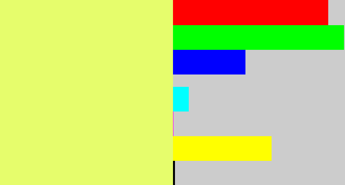 Hex color #e6fd6c - canary