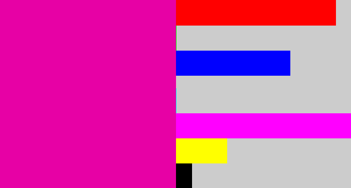 Hex color #e701a5 - shocking pink