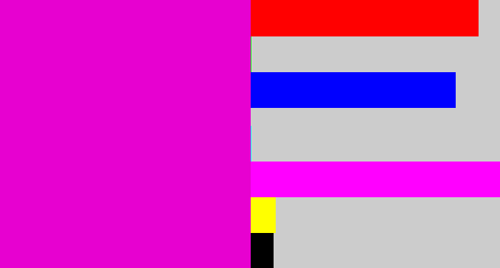 Hex color #e701d0 - hot magenta