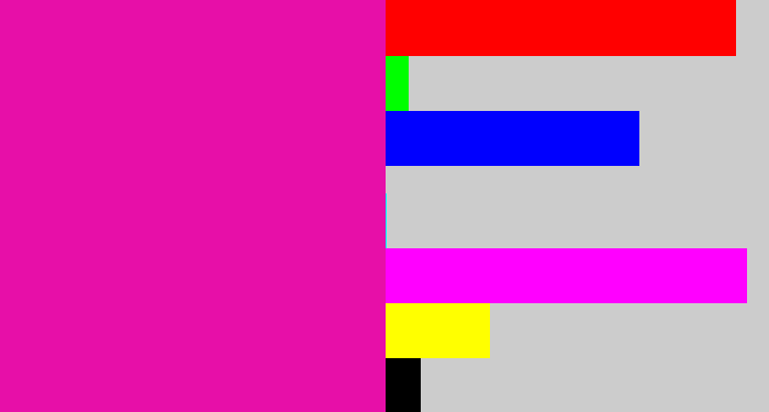 Hex color #e70fa8 - shocking pink