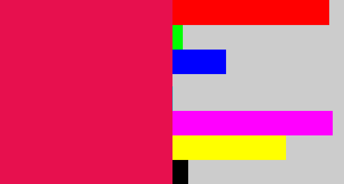 Hex color #e7104e - pinkish red