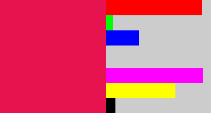 Hex color #e7134e - pinkish red