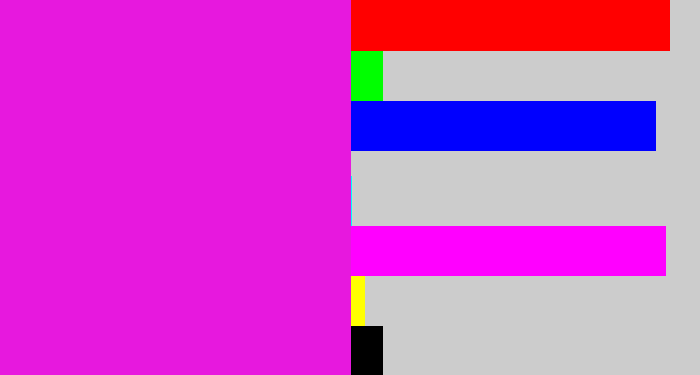 Hex color #e718de - pink/purple