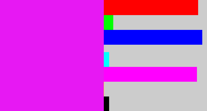 Hex color #e718f3 - pink/purple