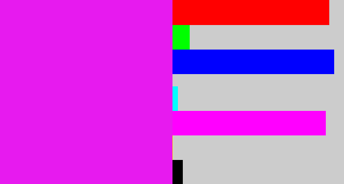 Hex color #e71aef - pink/purple