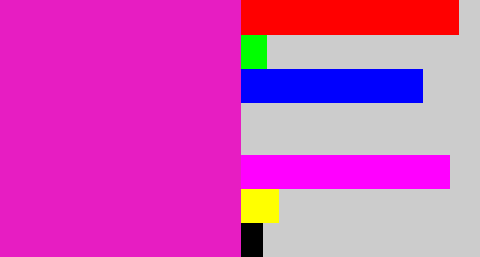 Hex color #e71dc2 - fuchsia