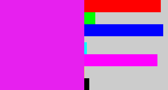 Hex color #e720ef - pink/purple