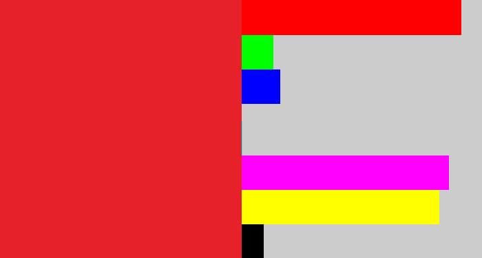 Hex color #e7212a - tomato