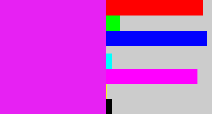 Hex color #e721f3 - pink/purple