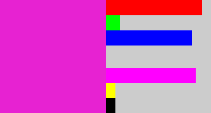 Hex color #e722d2 - purple/pink