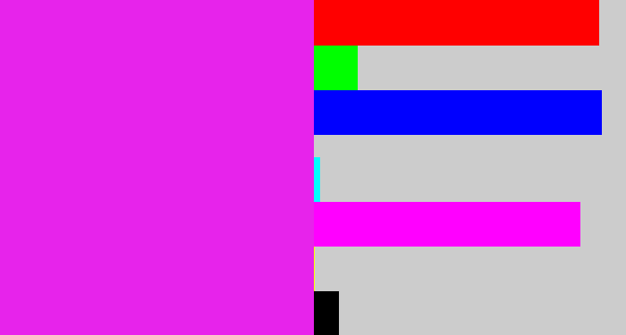 Hex color #e723eb - pink/purple