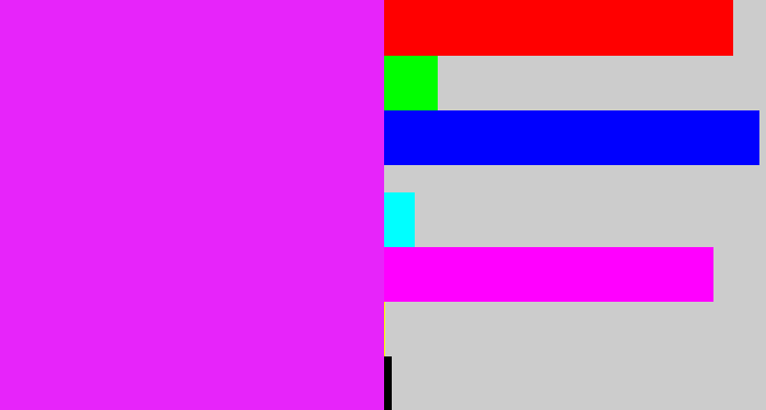 Hex color #e724fa - pink/purple