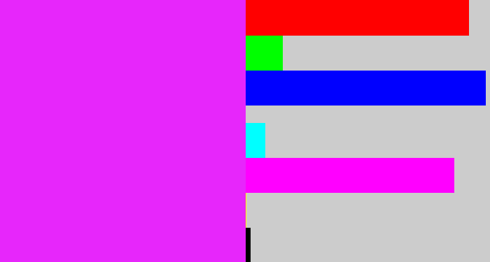 Hex color #e726fb - pink/purple
