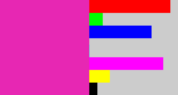 Hex color #e727b3 - purpley pink