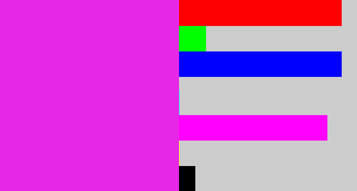 Hex color #e727e7 - pink/purple