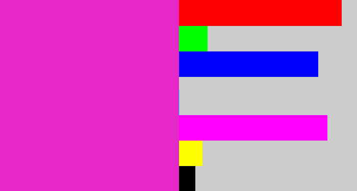 Hex color #e728c8 - purple/pink