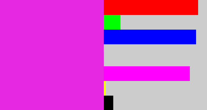 Hex color #e728e3 - pink/purple