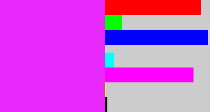 Hex color #e728fa - pink/purple