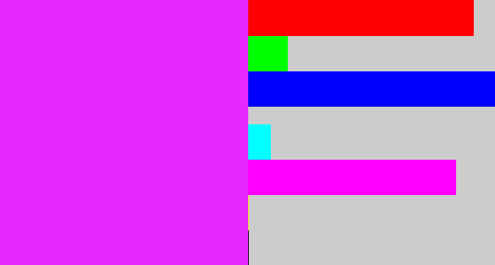Hex color #e728ff - pink/purple