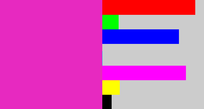 Hex color #e729c0 - purple pink