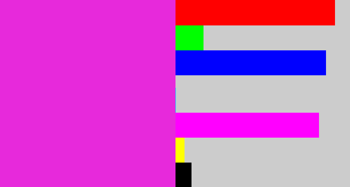 Hex color #e729db - purple/pink