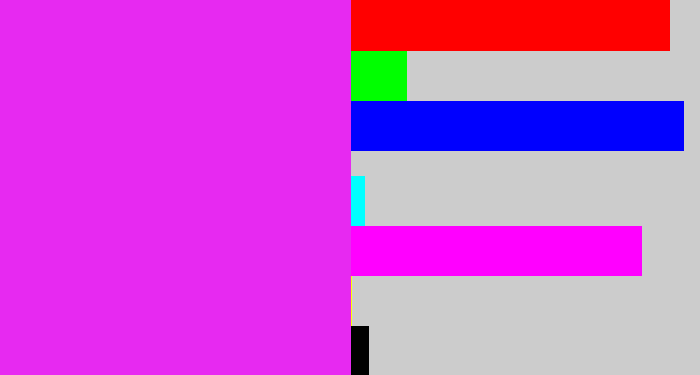 Hex color #e729f1 - pink/purple