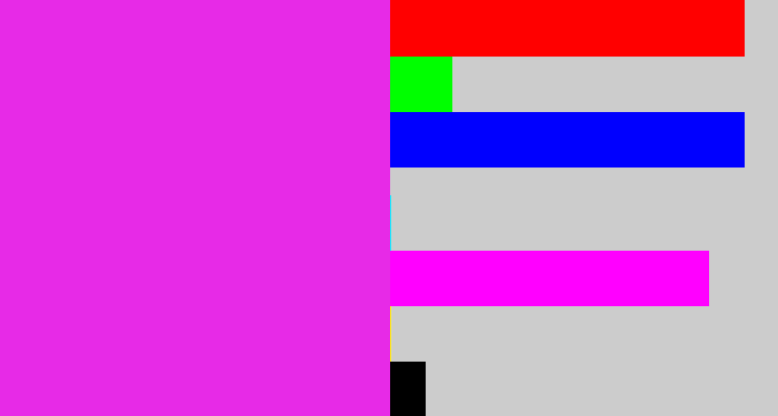Hex color #e72ae7 - pink/purple