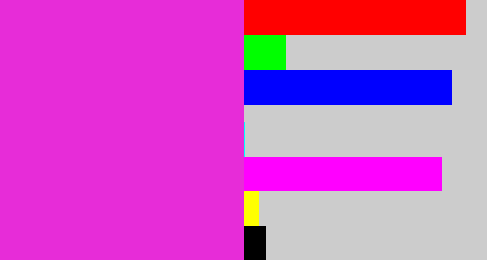 Hex color #e72cd8 - purple/pink