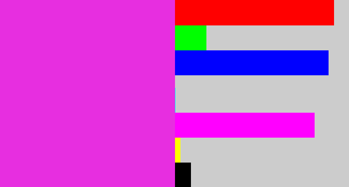 Hex color #e72ee0 - purple/pink