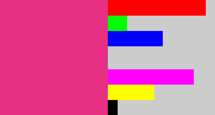 Hex color #e72f83 - darkish pink