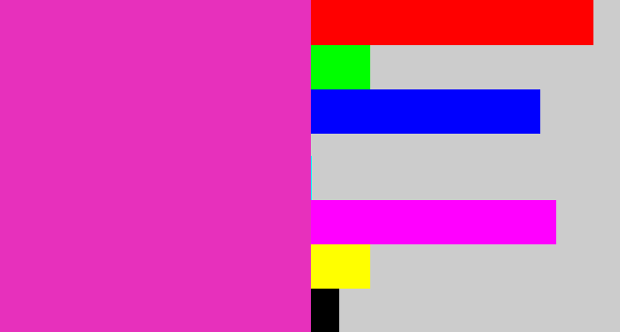 Hex color #e730bc - purple pink
