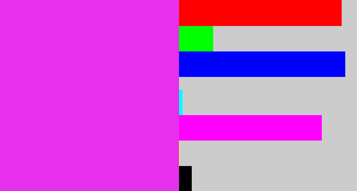 Hex color #e730ec - pink/purple