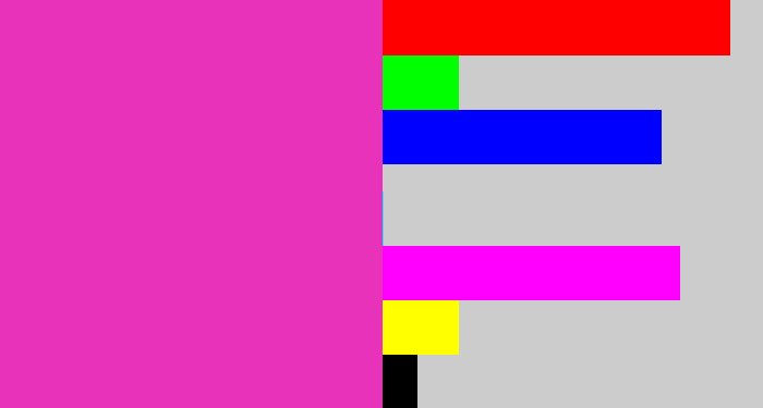 Hex color #e732b9 - purpley pink