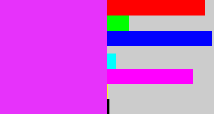 Hex color #e732fb - pink/purple
