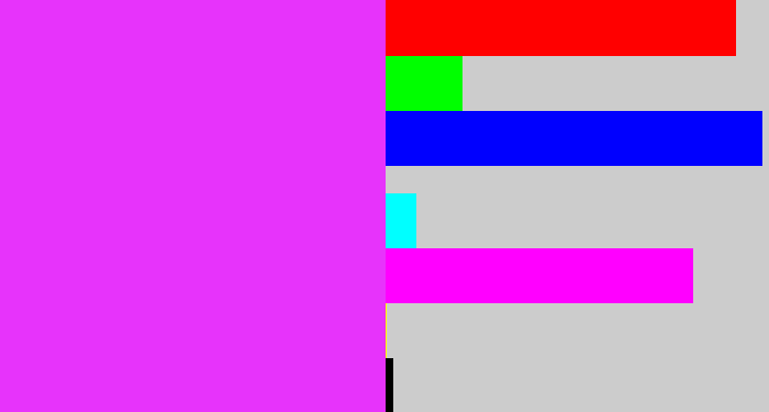 Hex color #e733fb - pink/purple