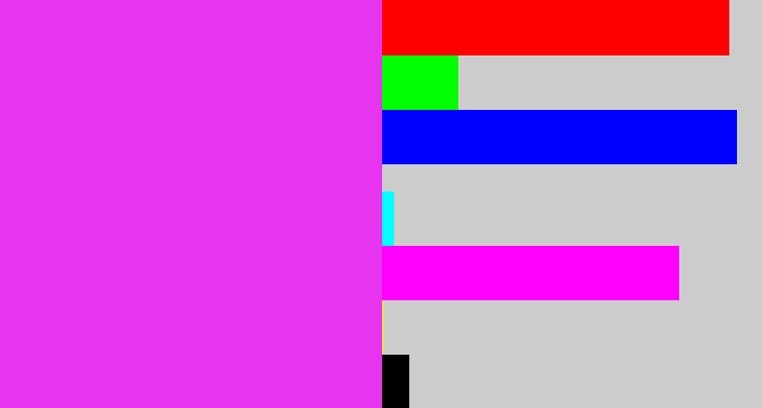 Hex color #e734ee - pink/purple