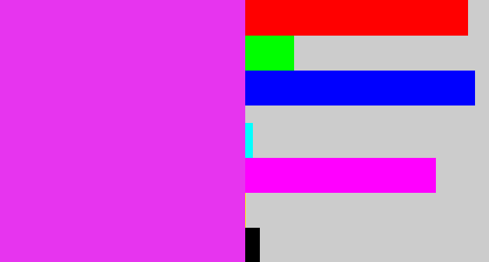 Hex color #e734ef - pink/purple