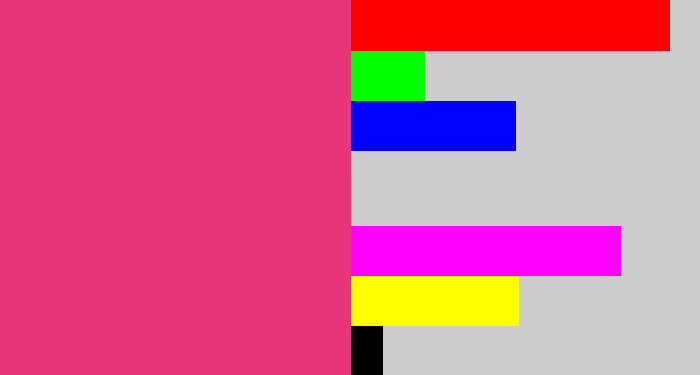 Hex color #e73577 - darkish pink