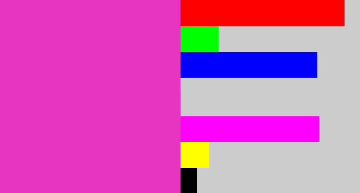 Hex color #e735c2 - purple pink