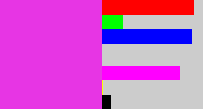 Hex color #e735e4 - purple pink